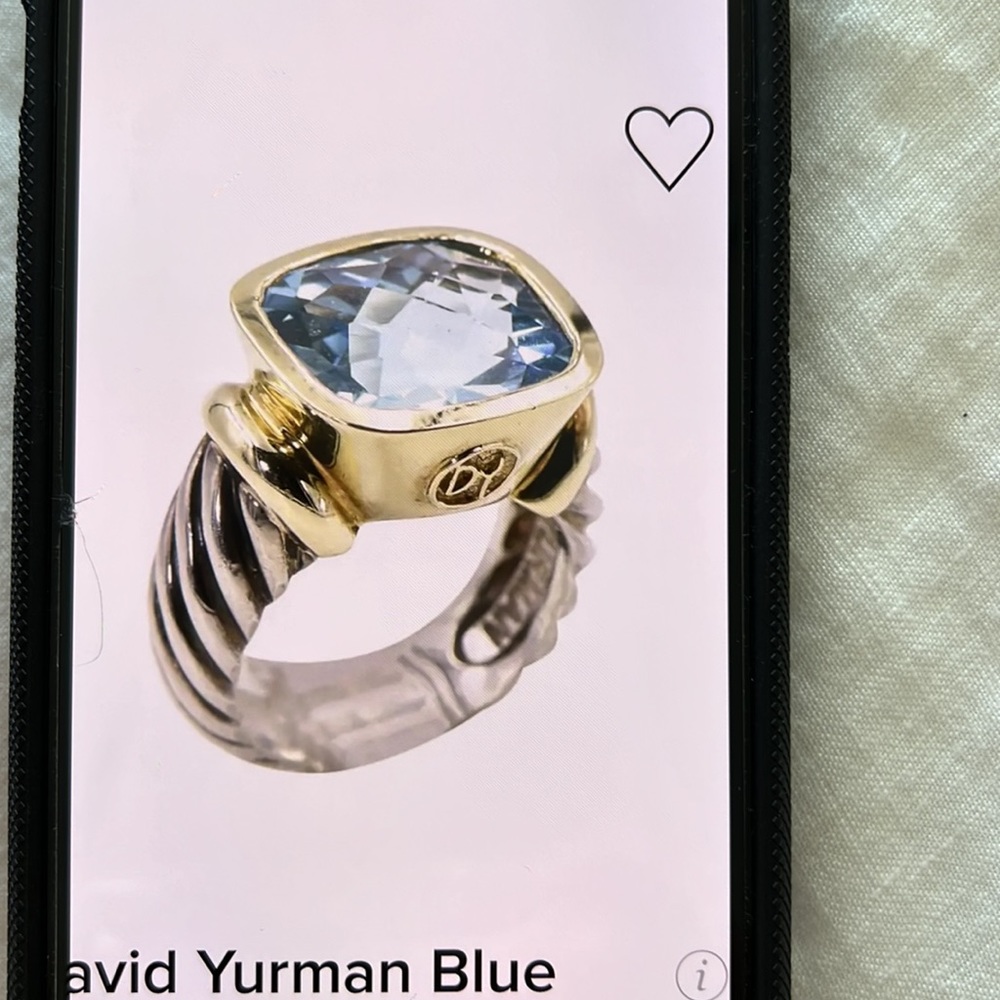 David Yurman blue Topaz Gold and silver